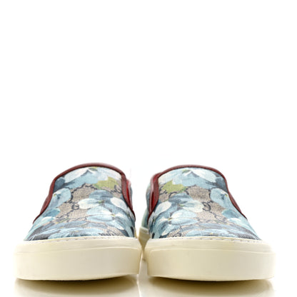 Gucci GG Supreme Monogram Blooms Womens Slip On Sneakers 37 Beige Blue Navy Red 3 of 11