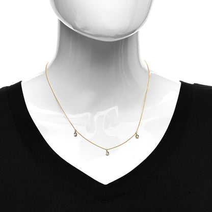 Roberto Coin 18K Yellow Gold Diamond .15ctw Diamonds By The Inch 3 Station Necklace 2 of 4