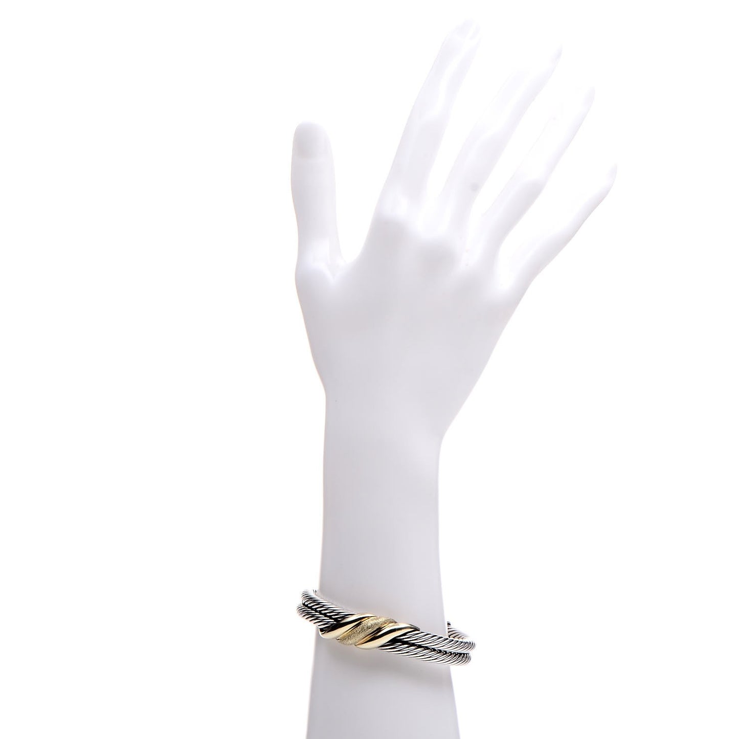 Sterling Silver 14K Yellow Gold Double Cable Cuff