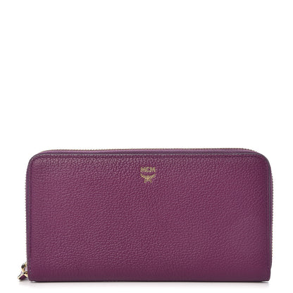MCM Calfskin Fontanellas Park Avenue Milla Zip Around Wallet Purple 1 of 10