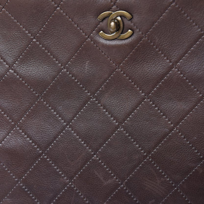 Chanel Calfskin Stitched CC Tote Dark Brown 20 of 20