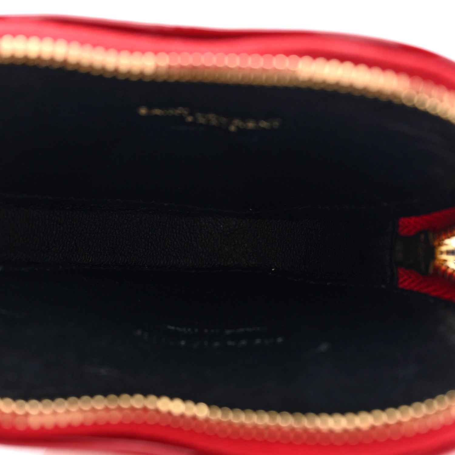 Saint Laurent Patent Crocodile Embossed Monogram Heart Key Pouch Rouge Eros 5 of 7