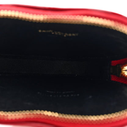 Saint Laurent Patent Crocodile Embossed Monogram Heart Key Pouch Rouge Eros 5 of 7