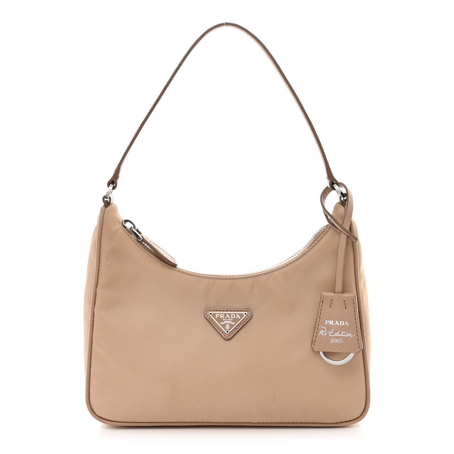 Re-Nylon Saffiano Mini Re-Edition 2005 Bag Cammeo
