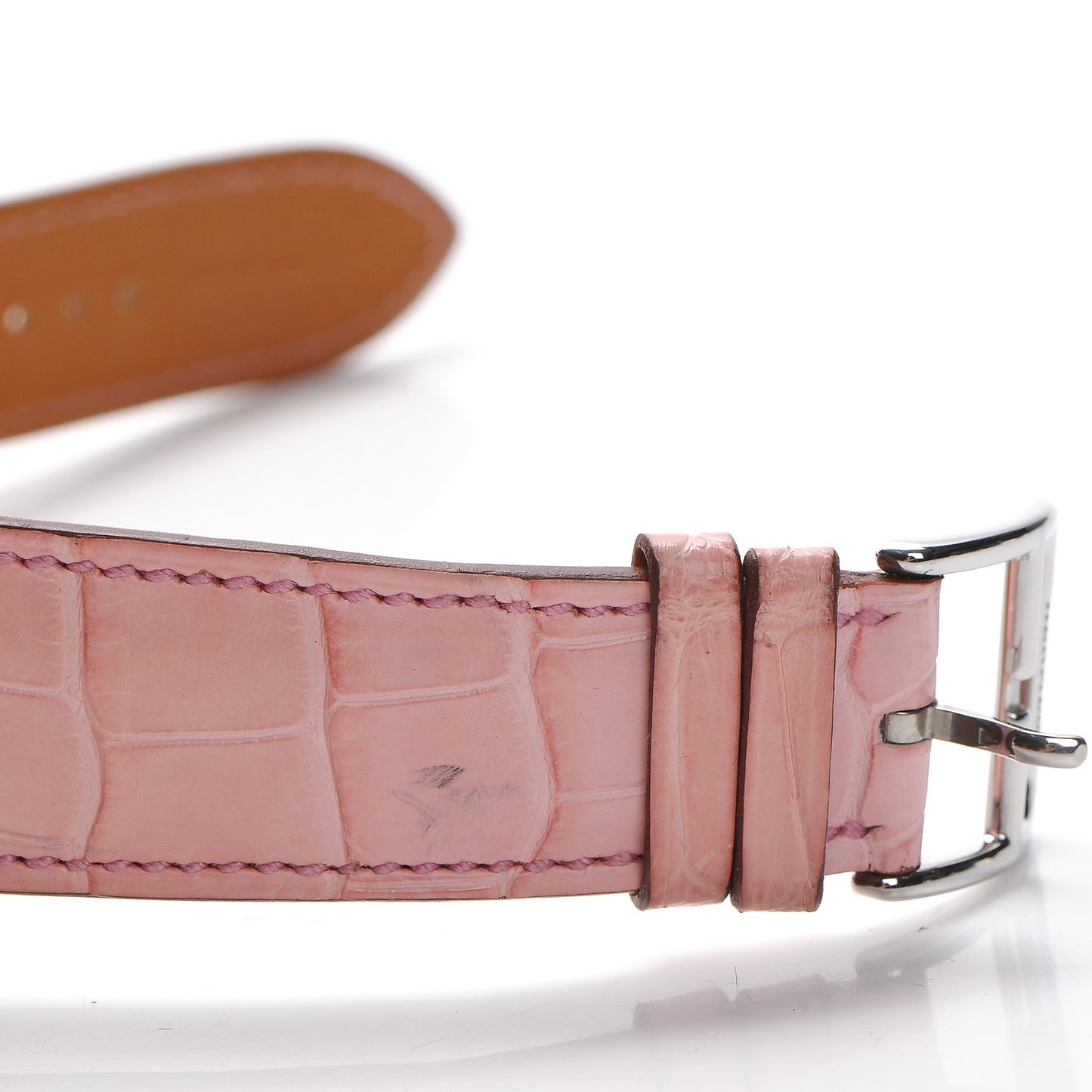 Stainless Steel Alligator 30.5mm Heure H Hour Quartz Watch Pink