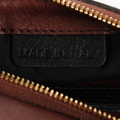Burberry Prorsum Calfskin Embellished Nasmyth Clutch Dark Brown Bright Yellow 7 of 8