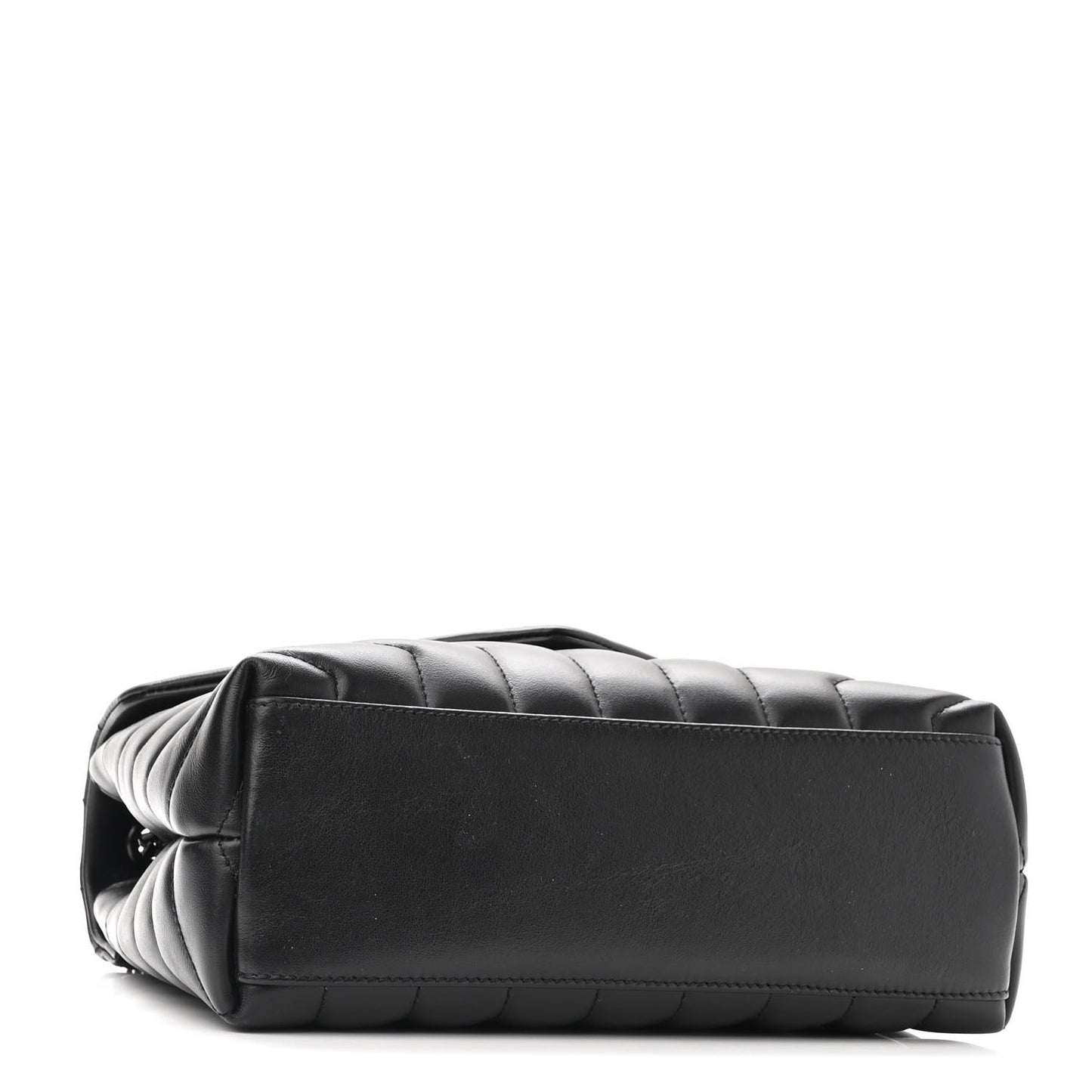 Calfskin Y Quilted Monogram Small Loulou Chain Satchel Black