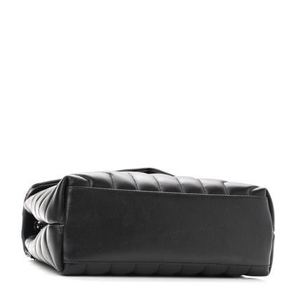 Saint Laurent Calfskin Y Quilted Monogram Small Loulou Chain Satchel Black 4 of 9