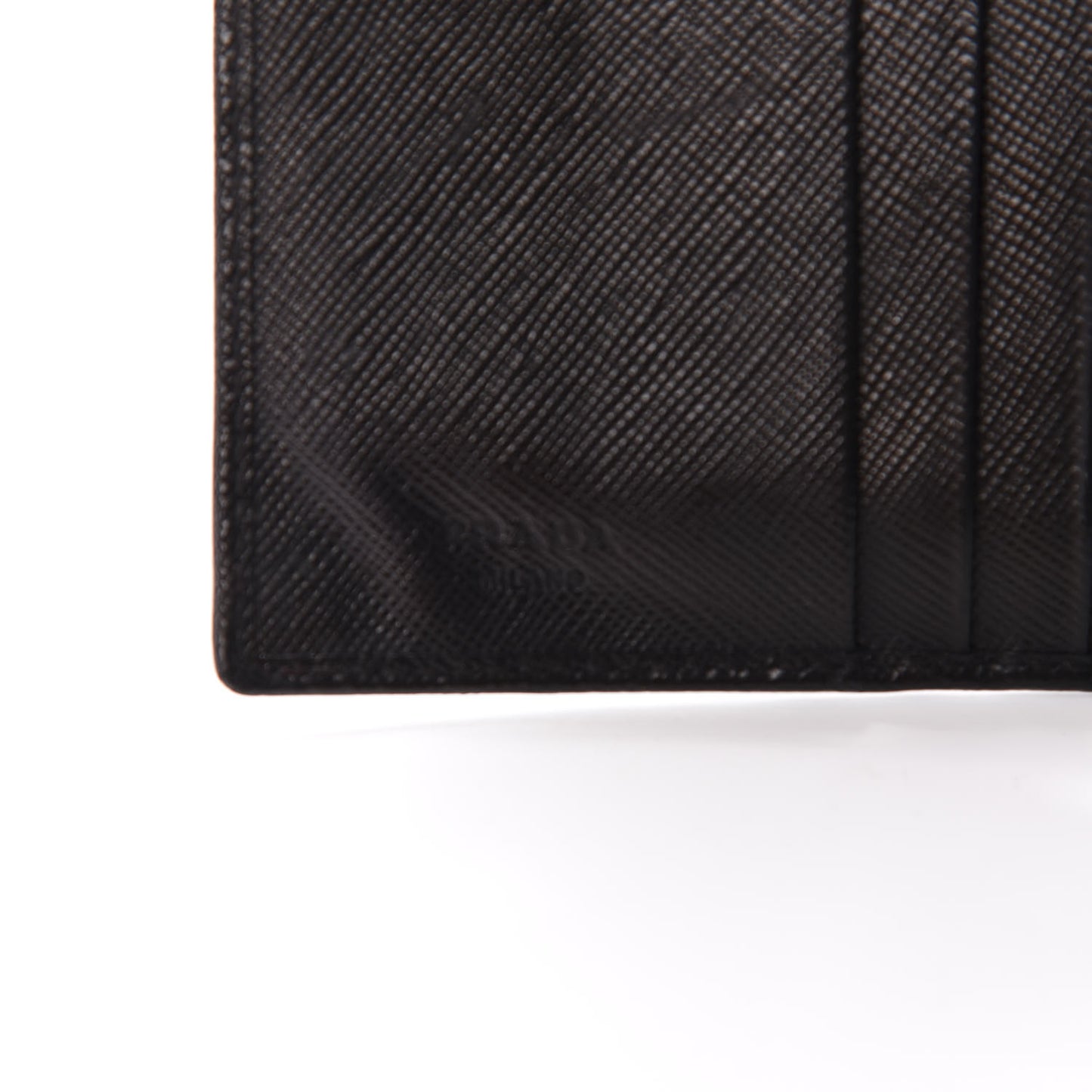 Saffiano Metal French Flap Compact Wallet Black