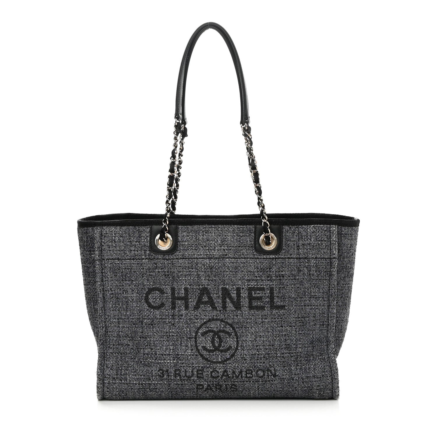 Lurex Boucle Small Deauville Tote Black