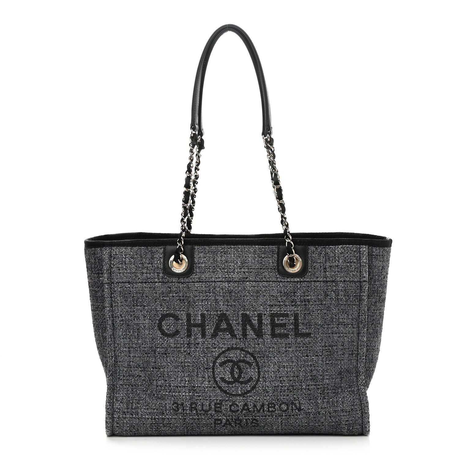 Chanel Lurex Boucle Small Deauville Tote Black 1 of 17