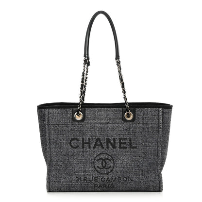 Chanel Lurex Boucle Small Deauville Tote Black 1 of 17