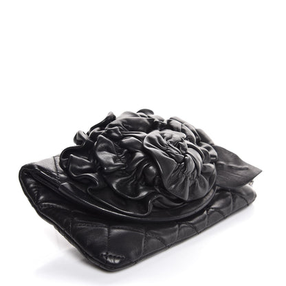 Chanel Lambskin Quilted Camellia Wristlet Black 4 of 7