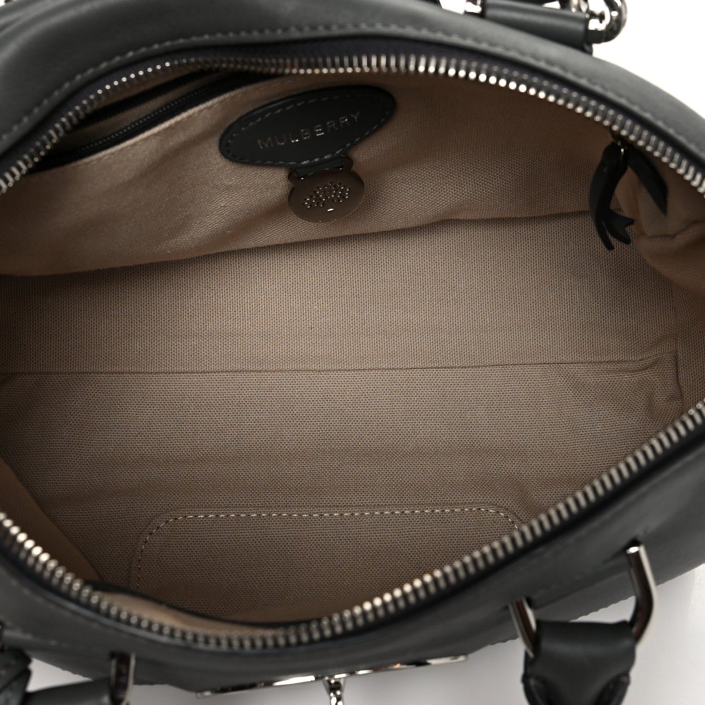 Glossy Goatskin Medium Del Rey Satchel Black