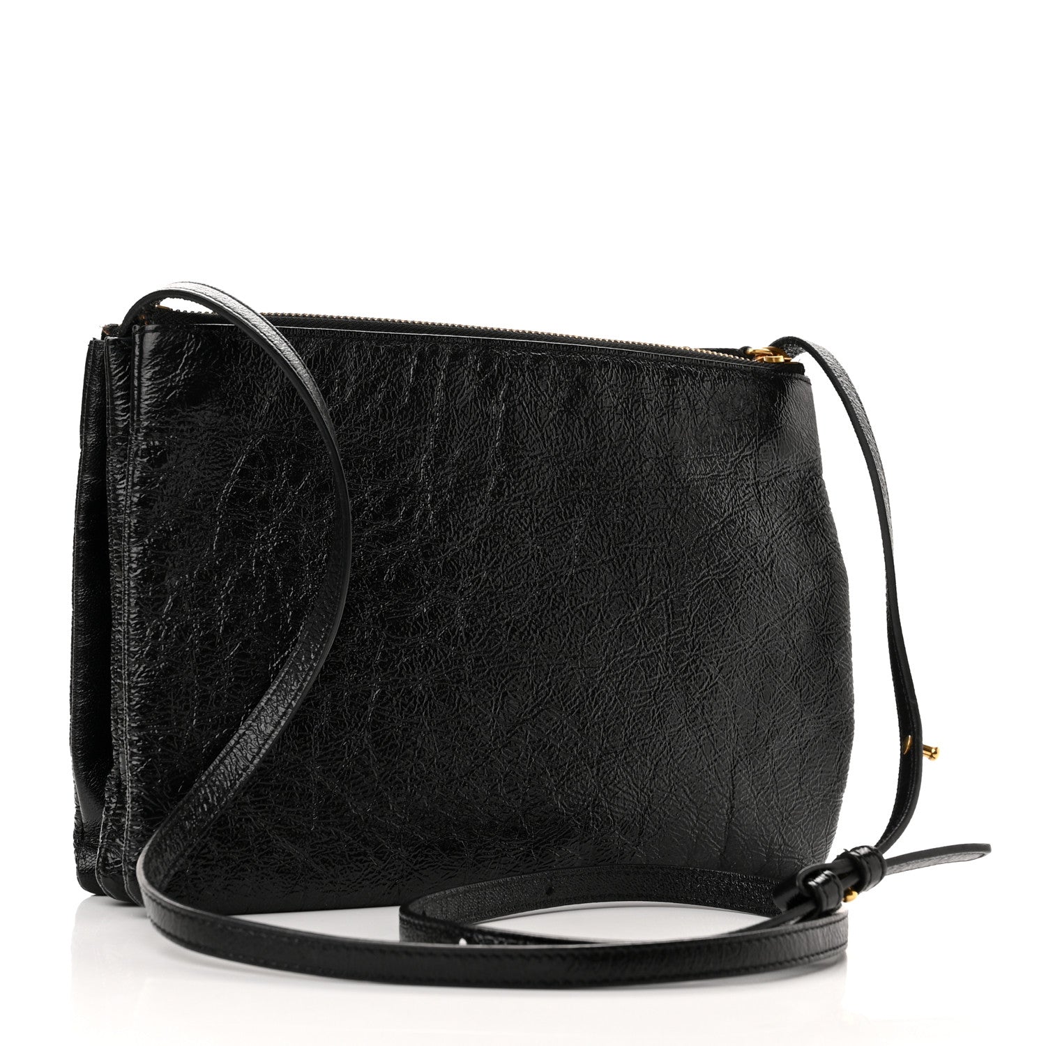 Celine Shiny Goatskin Large Trio Crossbody Bag Black 3 of 12