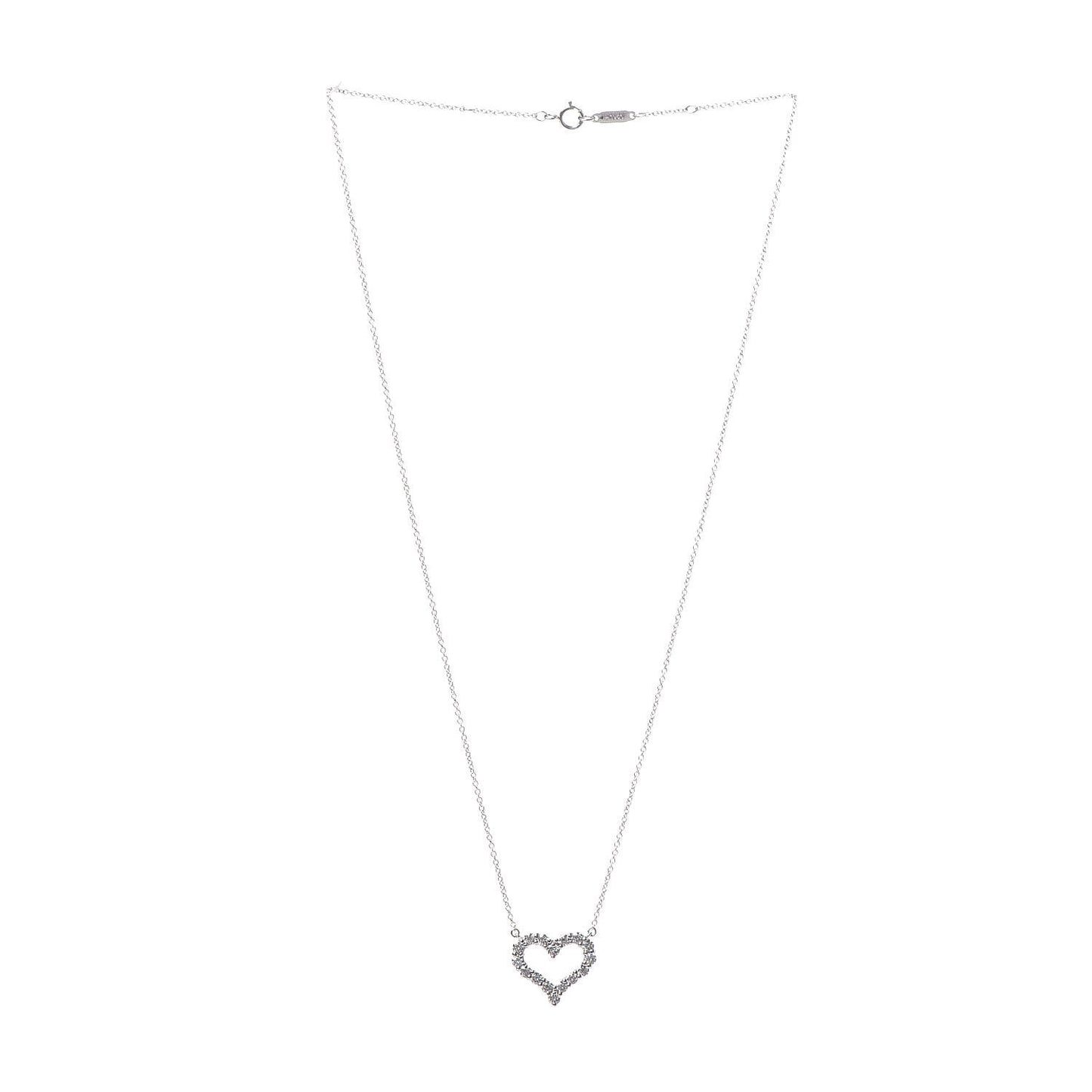 Platinum Diamond Small Heart Pendant Necklace