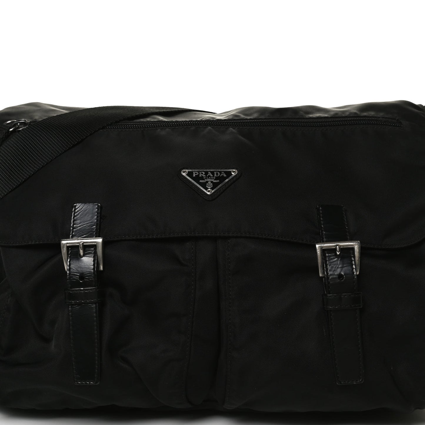 Nylon Vela Messenger Bag Black