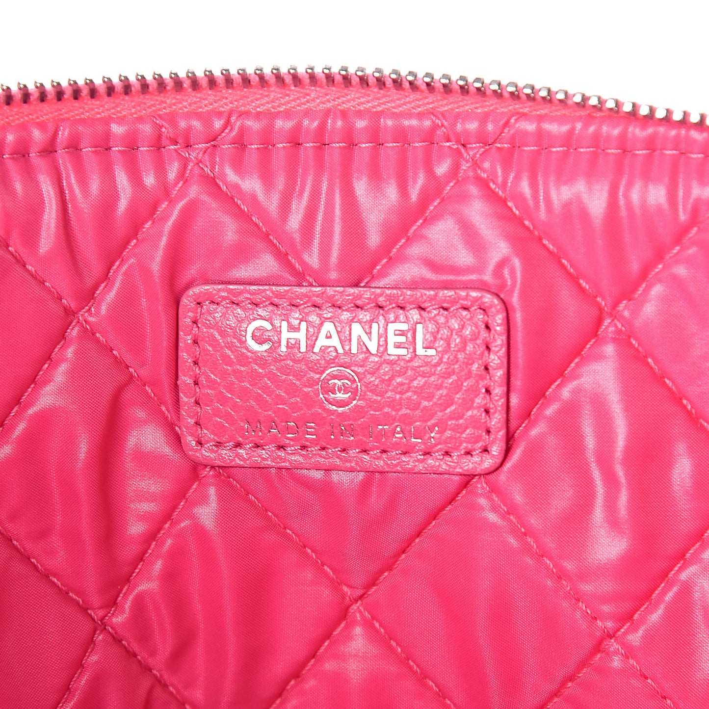 Caviar Quilted Large Cosmetic Case Pink