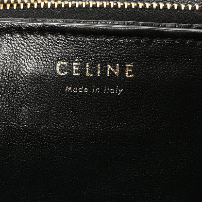 Celine Snakeskin Medium Classic Box Flap Bag Black 10 of 21