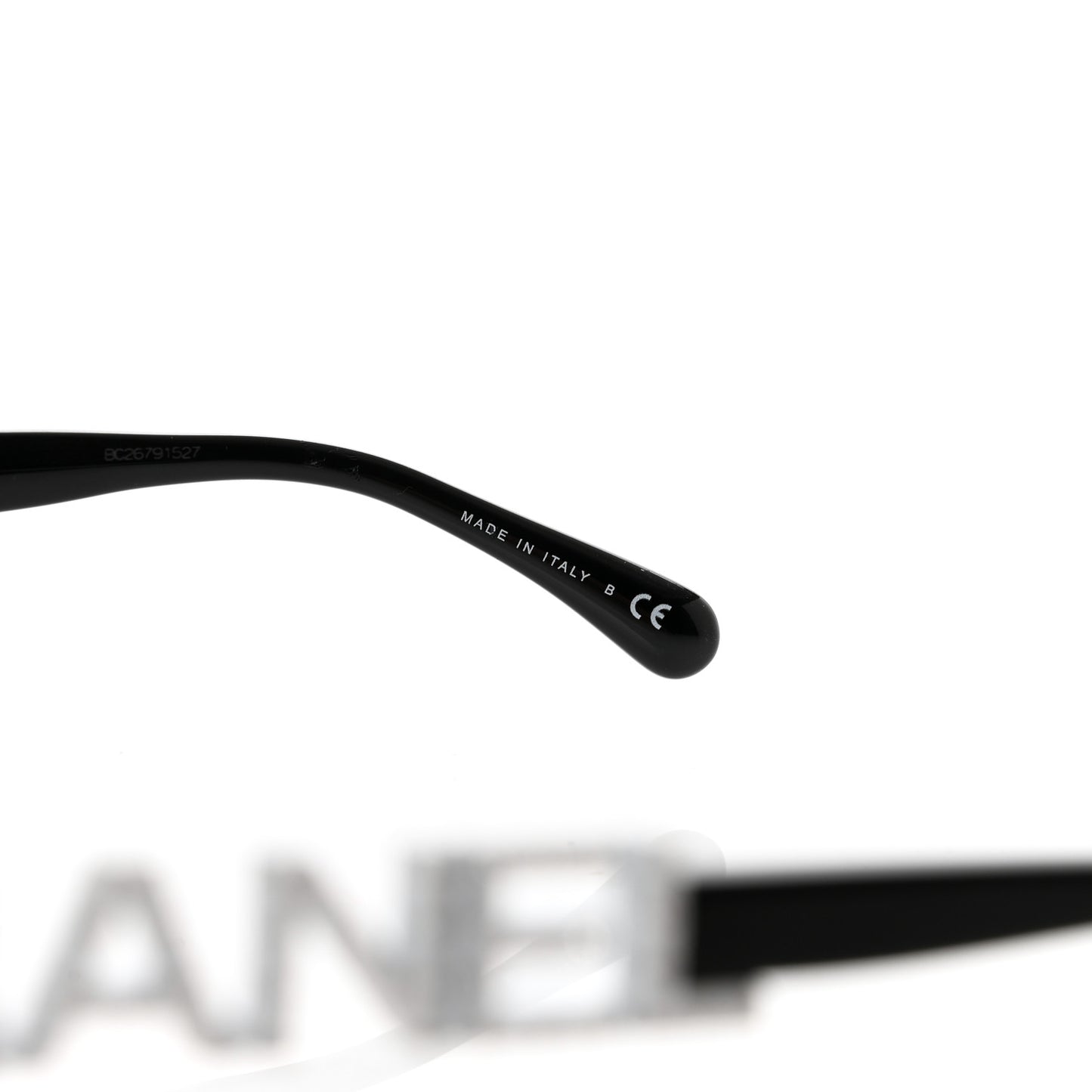 Acetate Strass Square Sunglasses 5422-B Black White