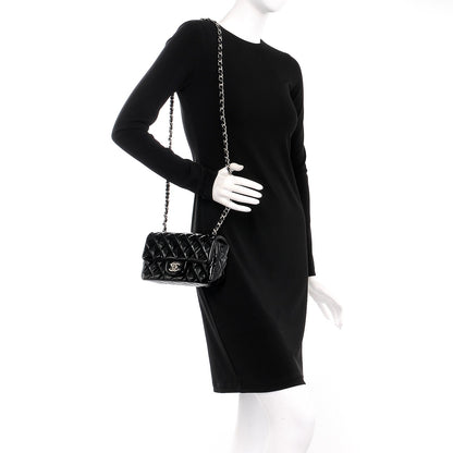 Chanel Patent Calfskin Quilted Mini Rectangular Flap Black 2 of 7