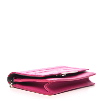 Fendi Snakeskin Tube Wallet on Chain Magenta 3 of 10