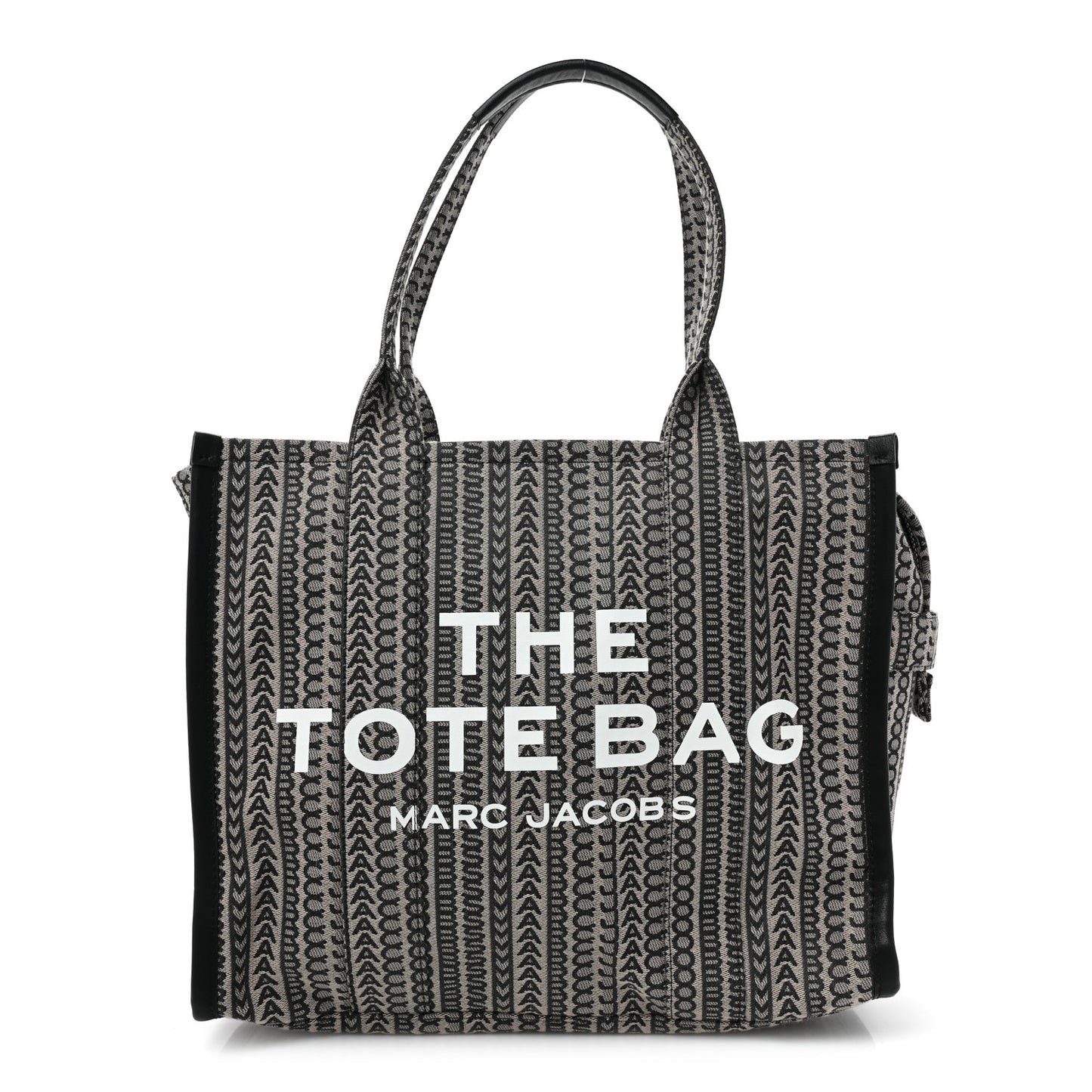 Cotton Jacquard Monogram Large The Traveler Tote Bag Beige Multicolor