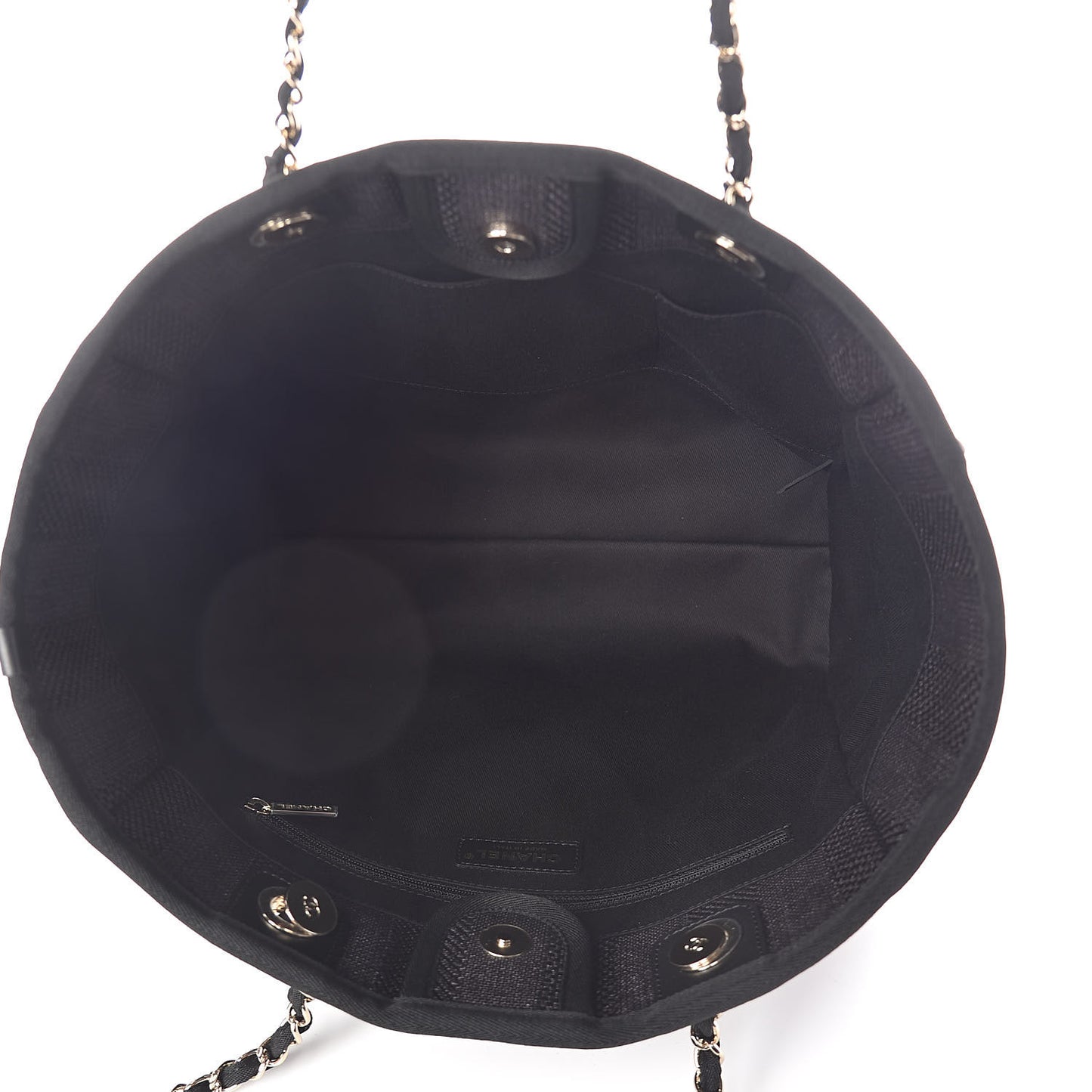 Mixed Fibers Striped Small Deauville Tote Black