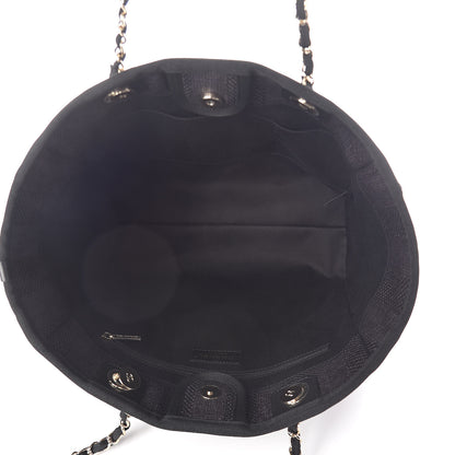 Chanel Mixed Fibers Striped Small Deauville Tote Black 5 of 11