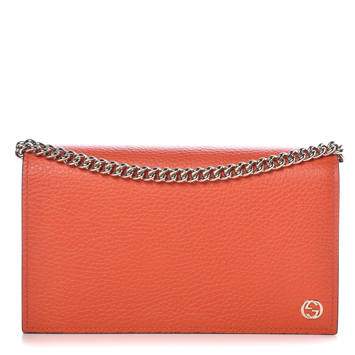 Gucci Dollar Calfskin Medium Betty Chain Wallet Sun Orange 1 of 9