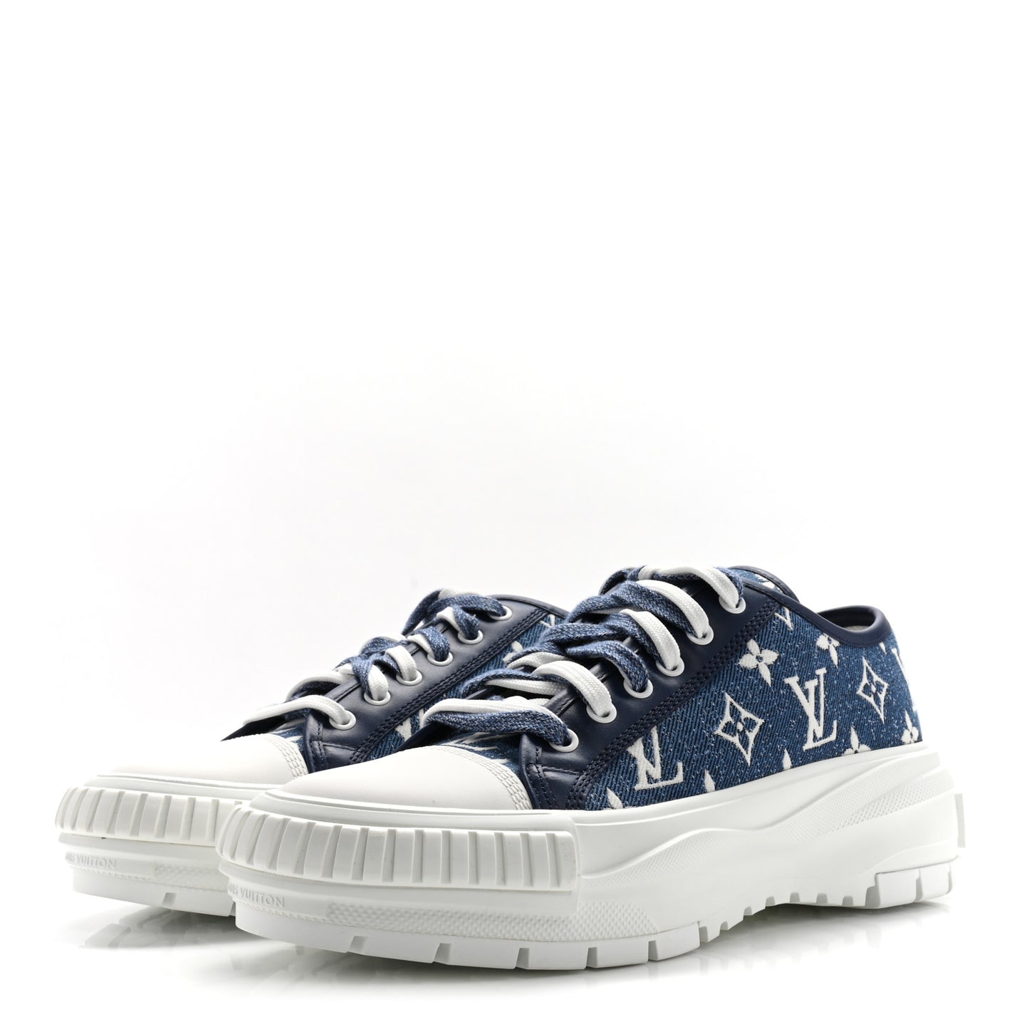 Denim Monogram Squad Sneakers 40 Marine