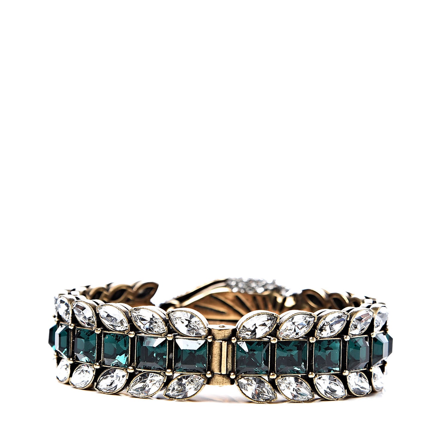 Crystals Snake Bracelet S White Green