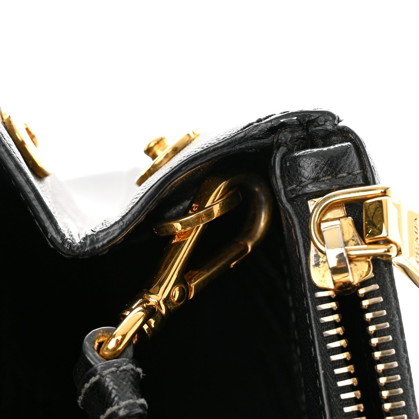 Saffiano Small Galleria Double Zip Tote Black
