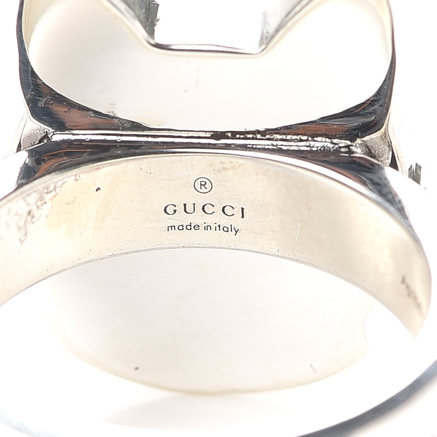 Gucci Sterling Silver Enamel Bosco Ring 55 7.25 4 of 4