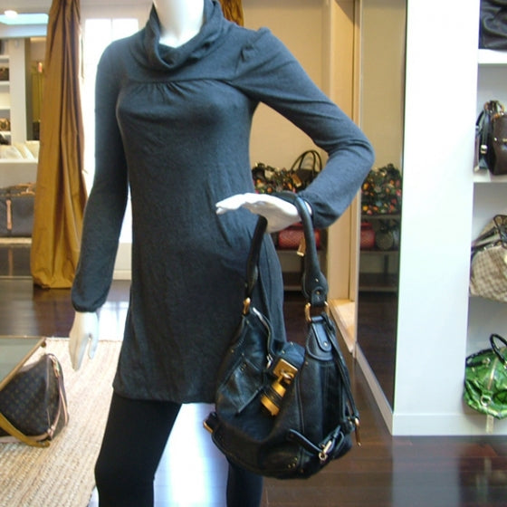 Leather PADDINGTON Hobo Black