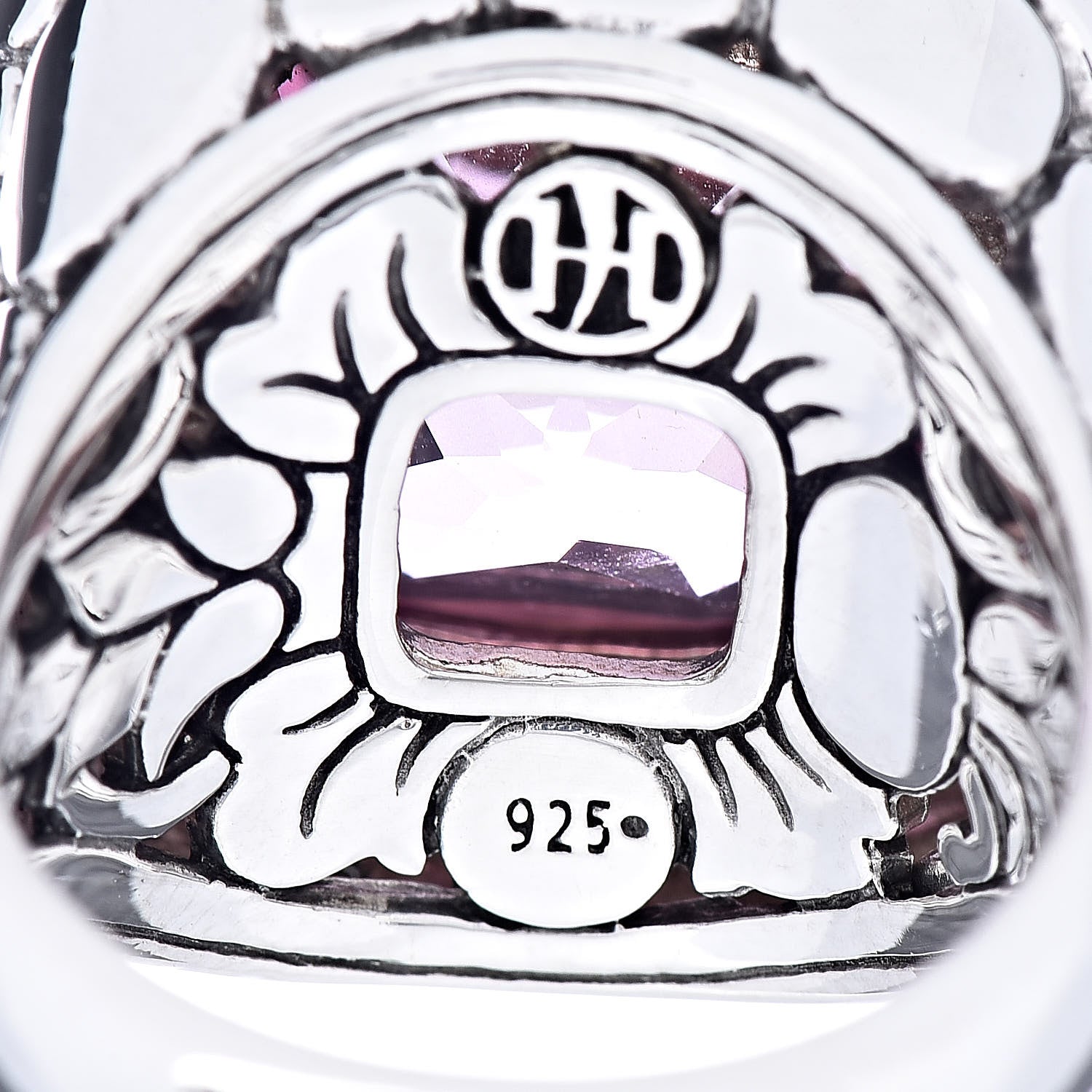John Hardy Sterling Silver Pink Topaz Batu Kali Square Ring 57 8 5 of 5