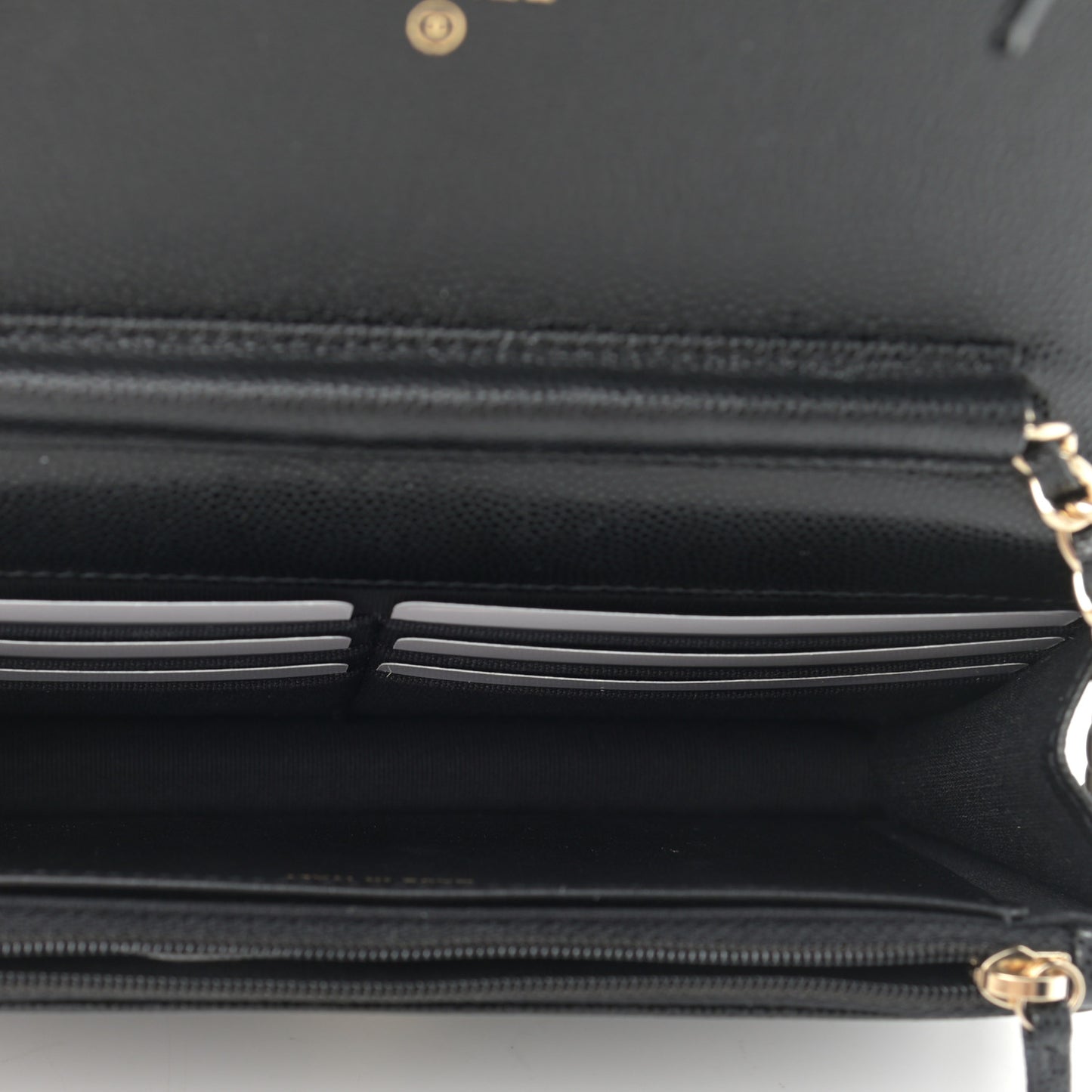 Caviar Quilted Crystal CC Wallet On Chain WOC Black