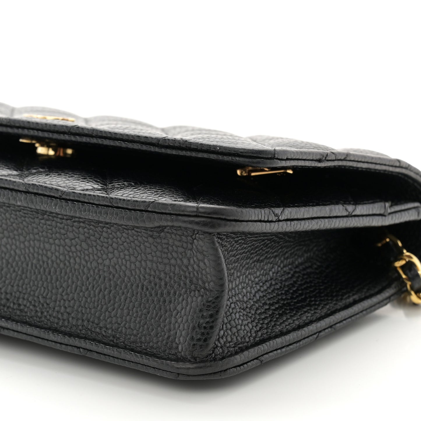 Caviar Quilted Wallet on Chain WOC Black