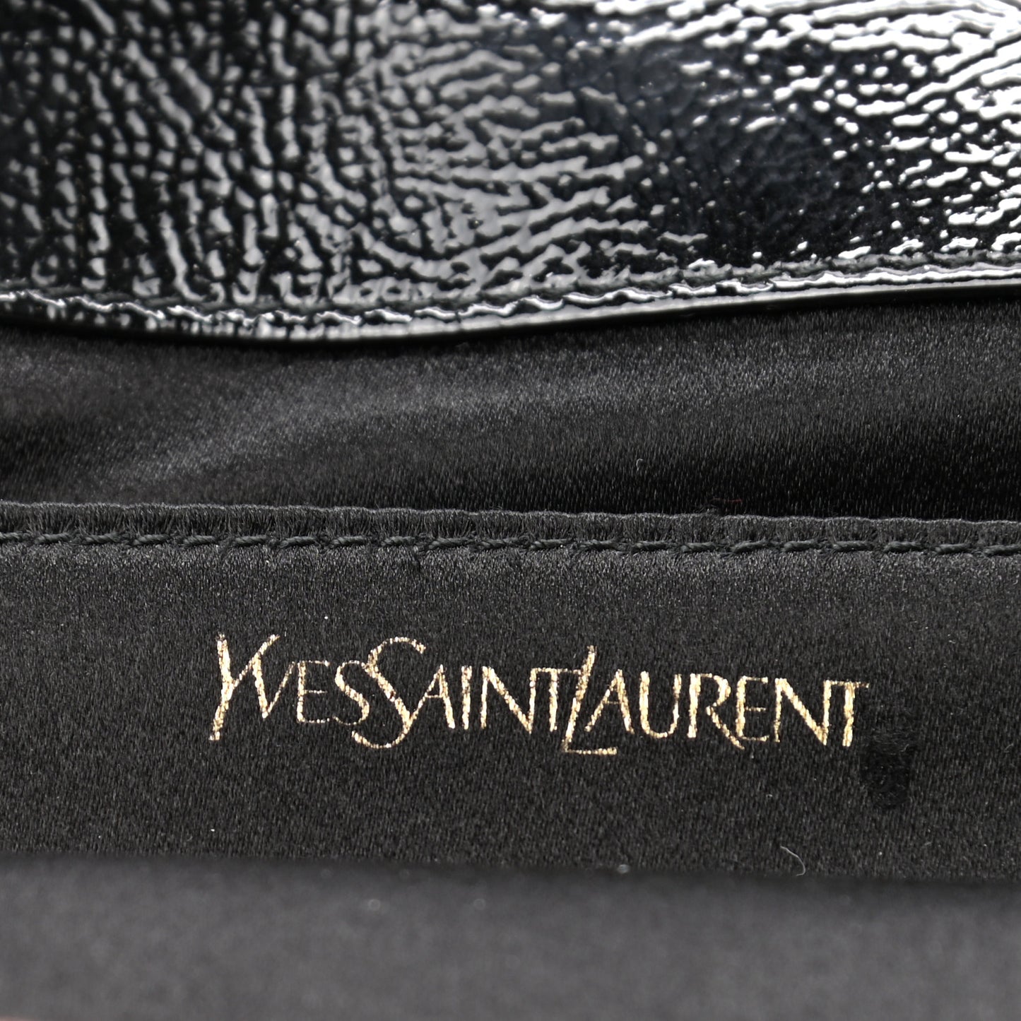 Textured Patent Monogram Large Belle De Jour Clutch Black