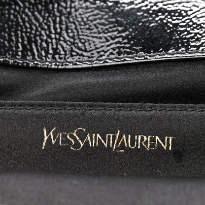Saint Laurent Textured Patent Monogram Large Belle De Jour Clutch Black 6 of 7