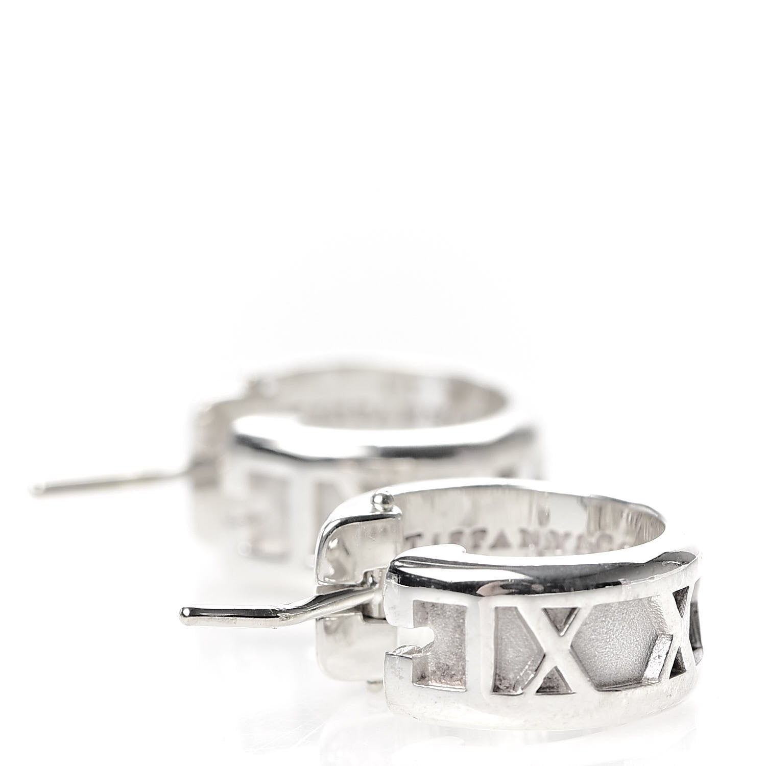 Tiffany Sterling Silver Small Atlas Hoop Earrings 3 of 6