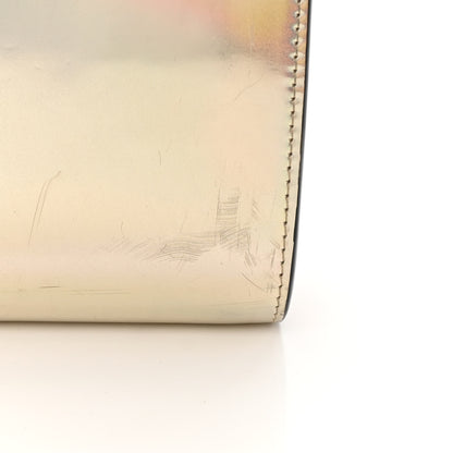 Christian Louboutin Metallic Glitter Patent Calfskin Spikes Boudoir Chain Wallet Silver 17 of 17