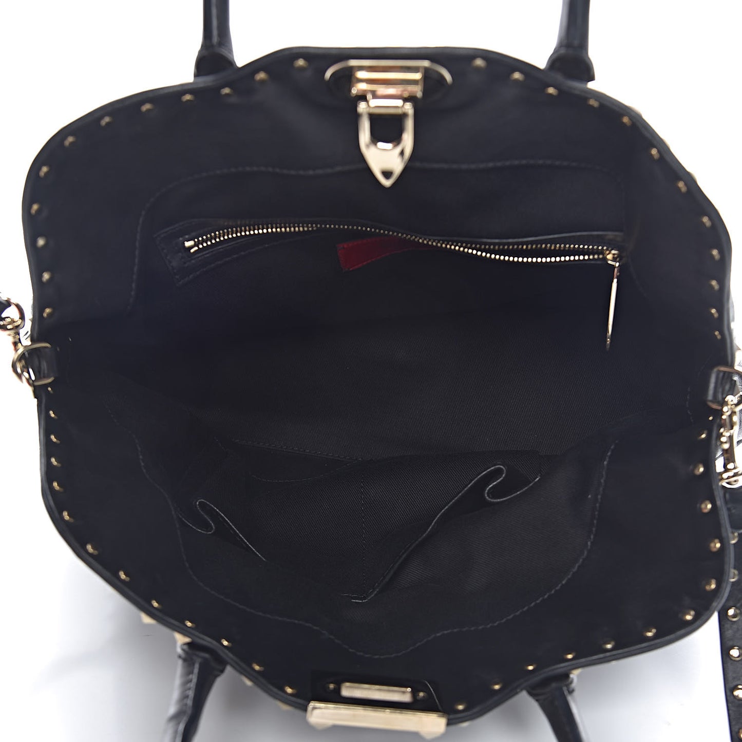 Vitello Rockstud Dome Satchel Black