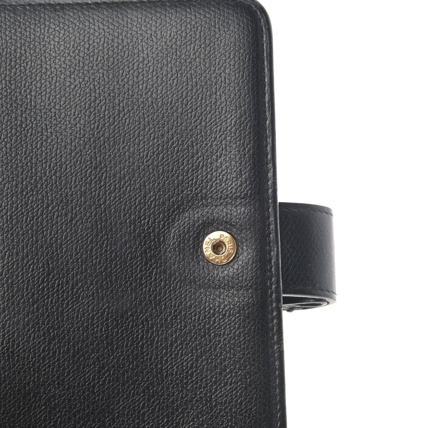 Chanel Grained Calfskin CC Button Pocket Agenda Cover Black 6 of 6