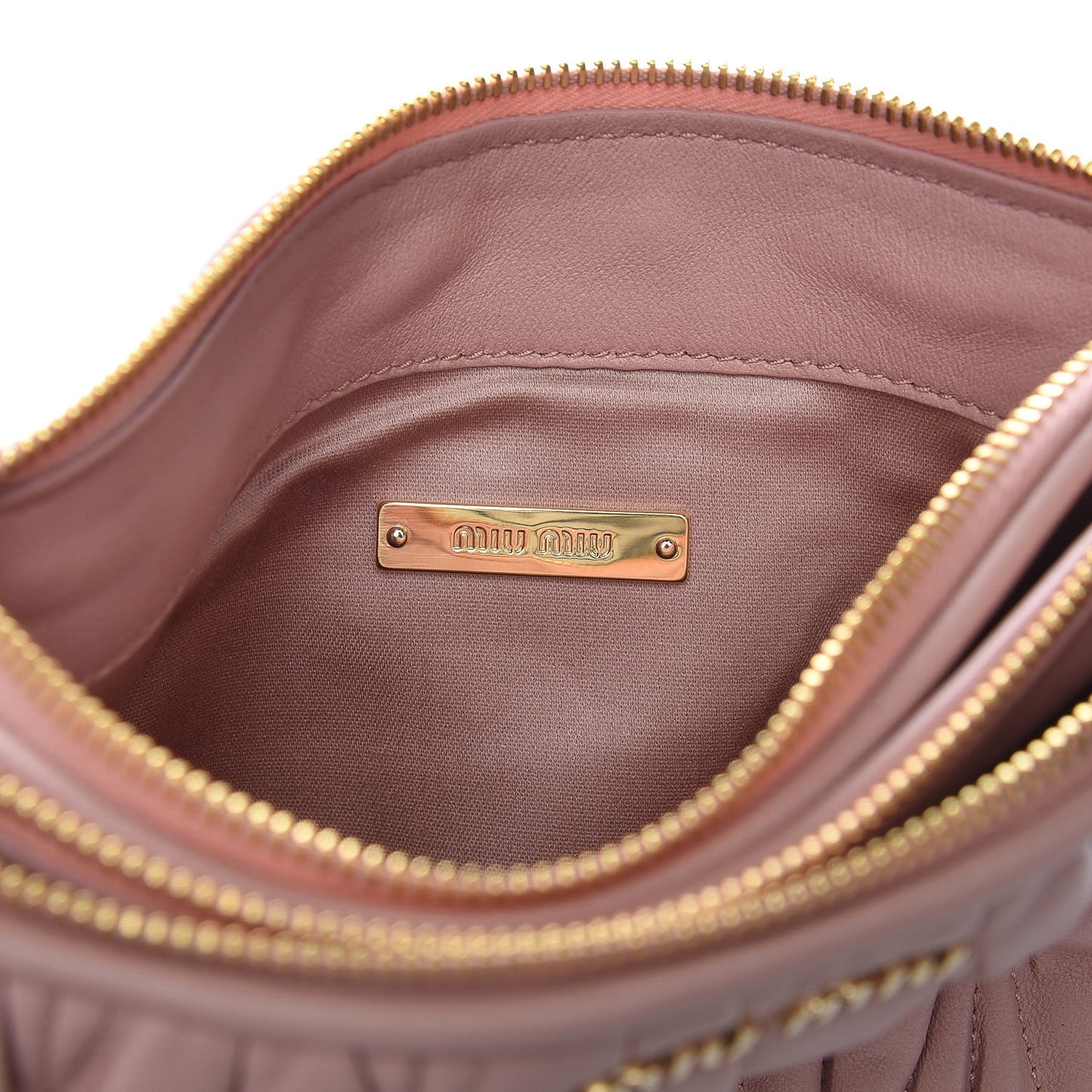 Nappa Matelasse Double Zip Crossbody Orchidea