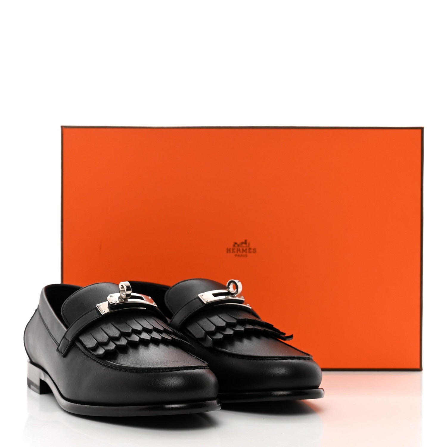 Hermes Calfskin Destin Loafers 36 Black 9 of 9