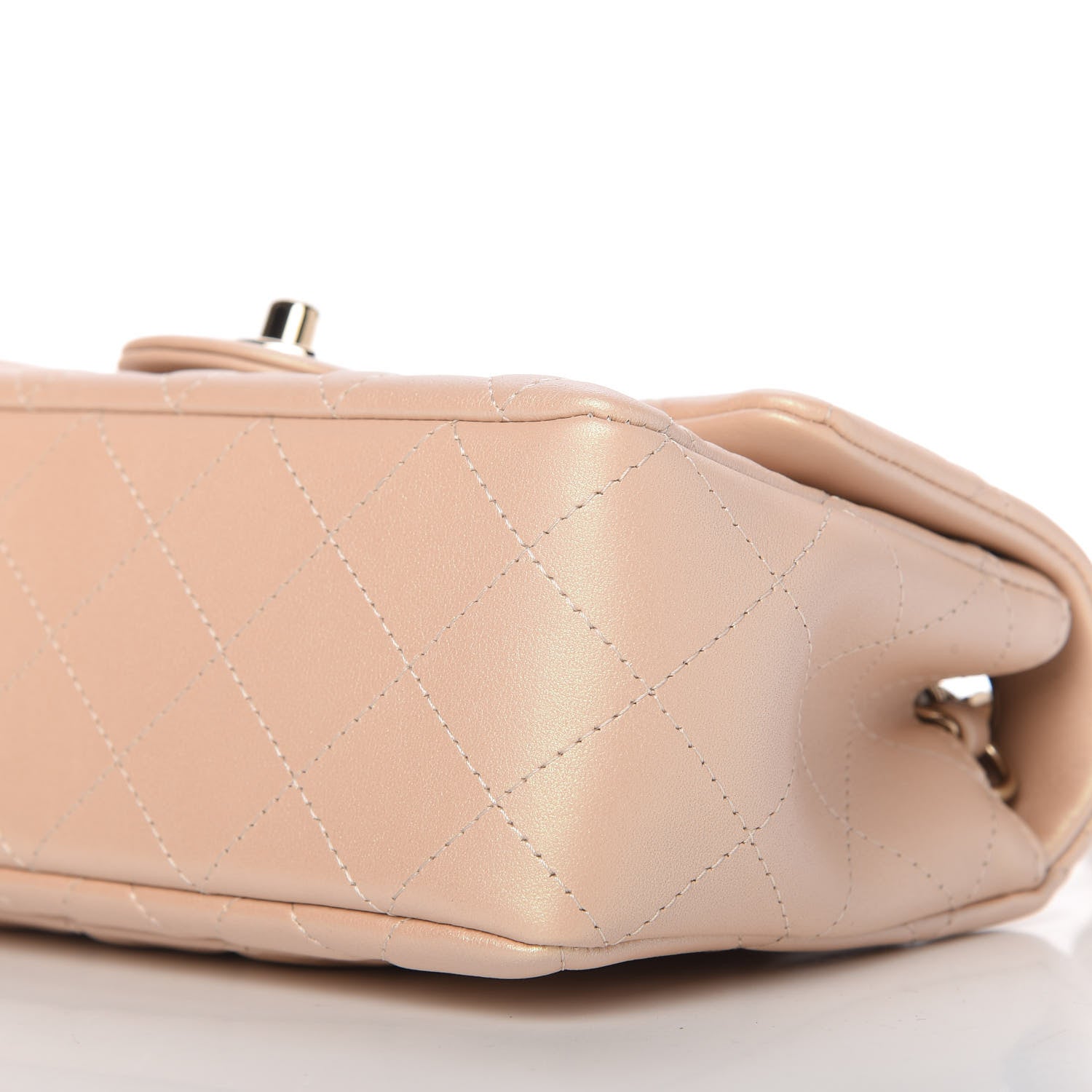 Chanel Iridescent Calfskin Quilted Mini Rectangular Flap Beige 7 of 10