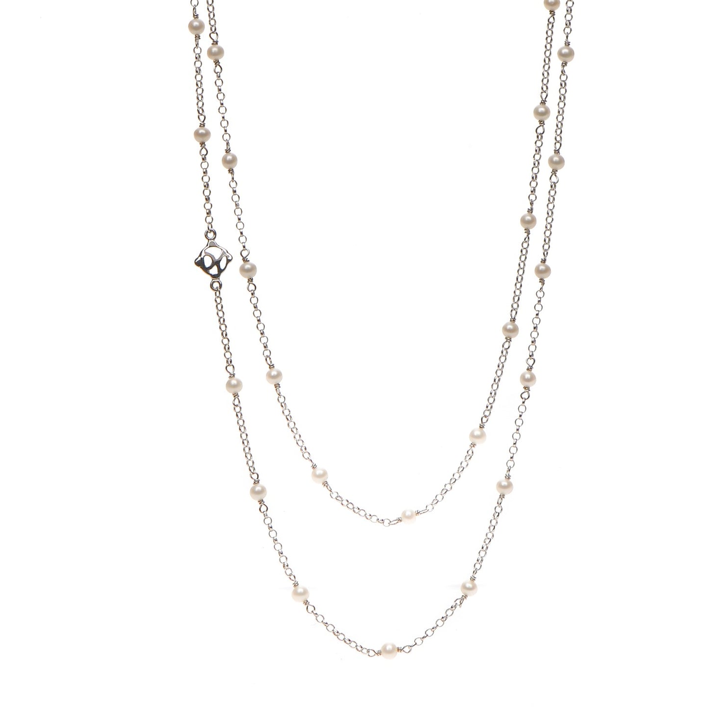 Sterling Silver Pearl 3.5mm Chain Necklace
