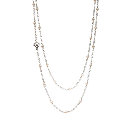 David Yurman Sterling Silver Pearl 3.5mm Chain Necklace 1 of 6