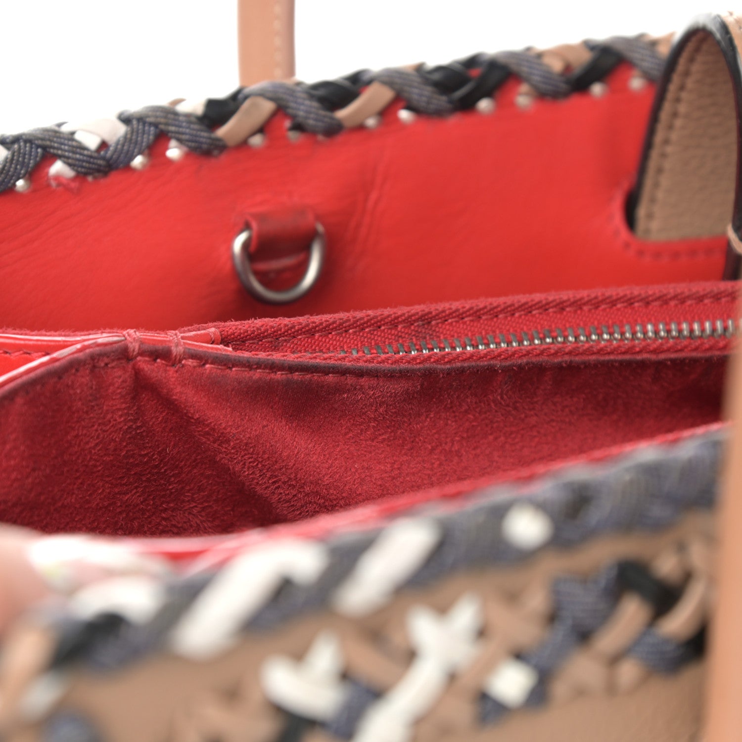 Christian Louboutin Calfskin Mexinodo Beaded Studded Triple Gusset Large Paloma Beige Blue 13 of 26